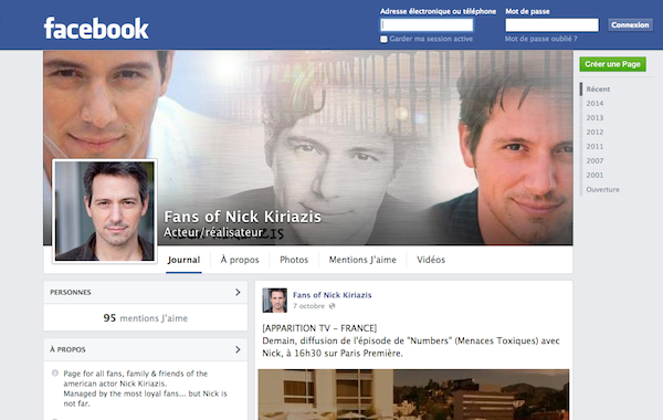 Page fan Facebook "Fans of Nick Kiriazis"