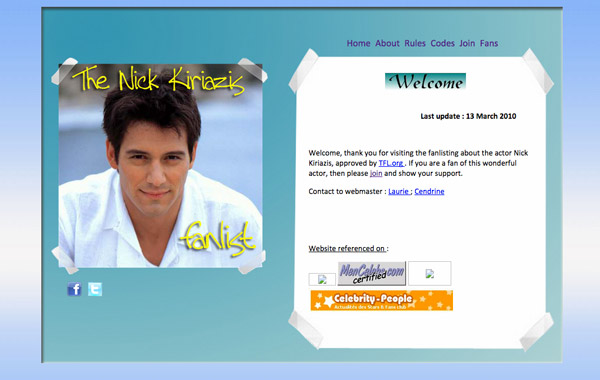 The Nick Kiriazis Fanlist